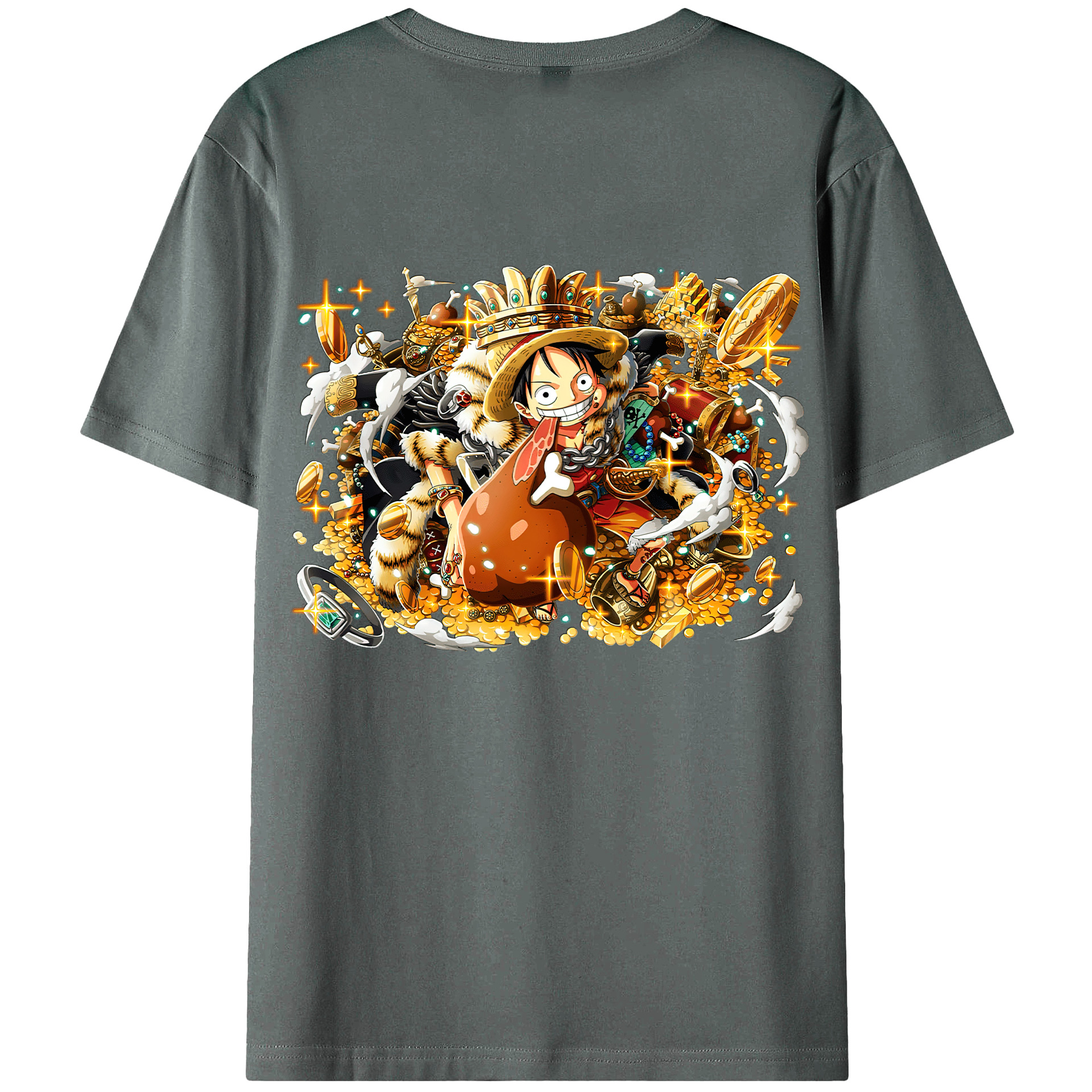 ワンピース モンキー・D・ルフィ ONE PIECE Monkey D. Luffy 綿100％半袖Tシャツ（背面プリント）